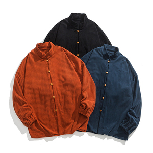 秋冬汉服唐装插袋复古条绒夹克风外套 有大码 JK61 P95图片