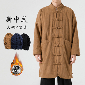 2024加绒厚立领盘扣布衣保暖唐装厚风风衣 JK54 P150图片