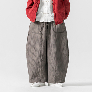 2025年宽松加棉加绒阔腿裤加厚冬风汉服休闲裤 K193 P85图片
