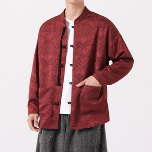 秋冬民族风汉服复古新中式唐装风长袖纱线衬衫 C83 F75图片