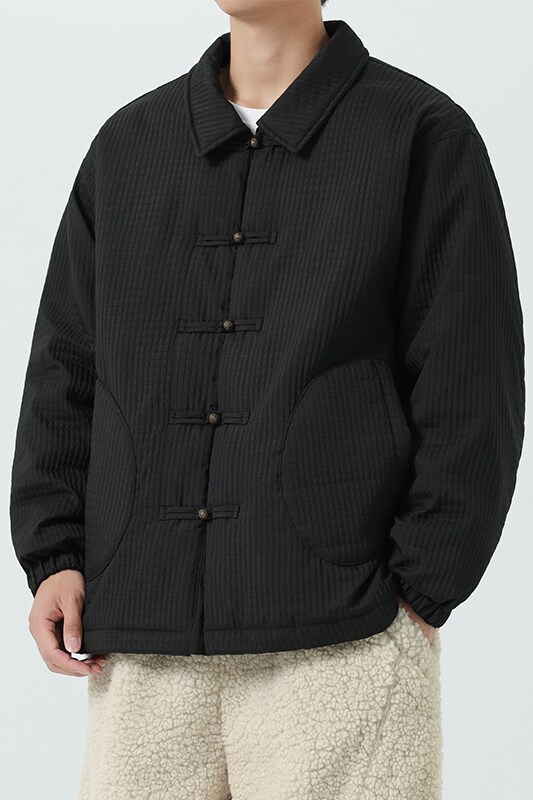 25年冬季宽松中式盘扣民族风唐装汉服风棉衣JK71P130,男装民族服装,电商B375