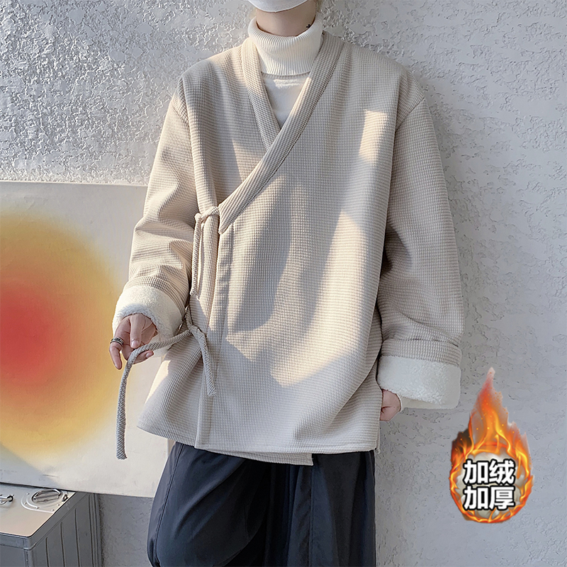25年宽松日系加大码加绒厚保暖中式外套风夹克JK53P120，男装夹克，电商B375