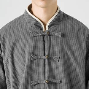 秋冬新中式宽松立领纯色中山装唐装汉服风夹克 JK47 P100图片