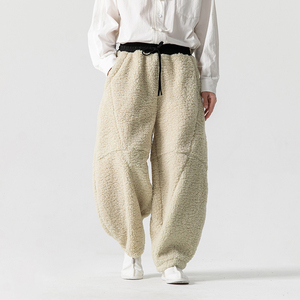 24年冬宽松加绒加厚羊羔毛纯色棉裤风休闲裤 K174-1 P85图片