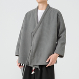 秋冬厚加绒纯色道袍民族服装汉服唐装风棉衣JK53P120，男装民族服装，电商B375