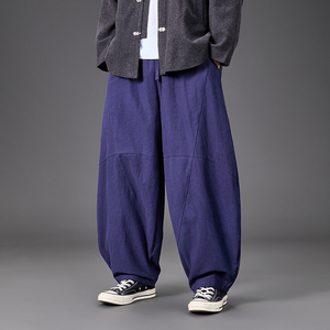 秋冬汉服棉麻纯色多色宽松灯笼裤风古风休闲裤 K174 P75图片