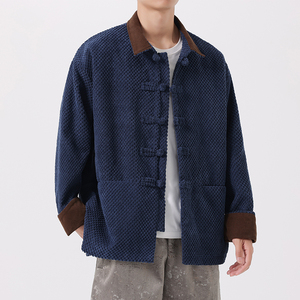 秋冬季新中式厚翻领复古布扣夹克风唐装汉服 JK67 P110图片