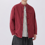 2025大码立领纯色复古飞行员夹克风唐装汉服JK66P115，男装夹克，电商B375