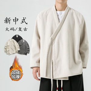 2025大码唐装汉服冬季加绒加厚道袍复古风开衫 JK53 P120图片