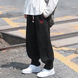 冬大码收口马裤羊羔毛复古太极裤厚风休闲裤K121P70，男装休闲裤，电商B375
