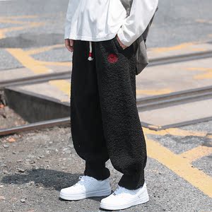 冬大码收口马裤羊羔毛复古太极裤厚风休闲裤 K121 P70图片