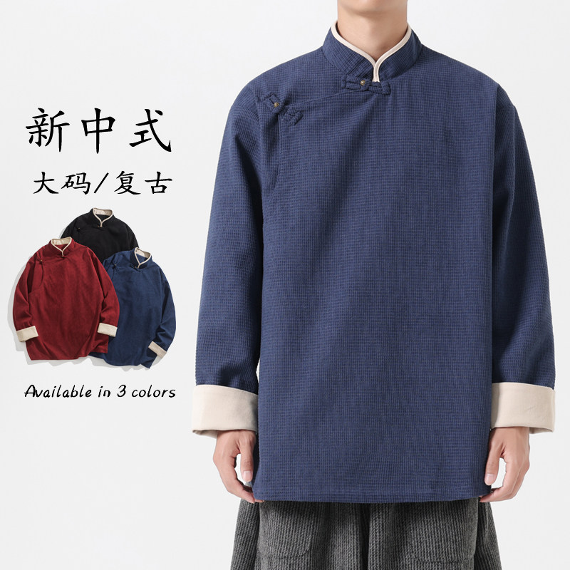 24厚宽松做旧立领潮日系港风古着加大码风夹克 JK62 F105图片