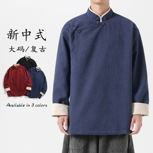 24厚宽松做旧立领潮日系港风古着加大码风夹克 JK62 F105图片