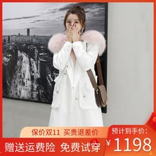 派克服2019新款女冬季可拆卸獭兔毛内胆中长款狐狸毛海宁皮草外套