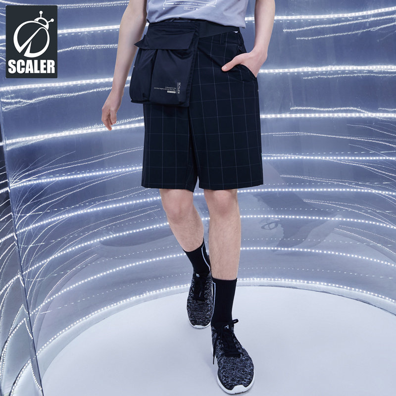 思凯乐SCALER户外新款男夏季格子休闲短裤运动速干短裤子F3310739