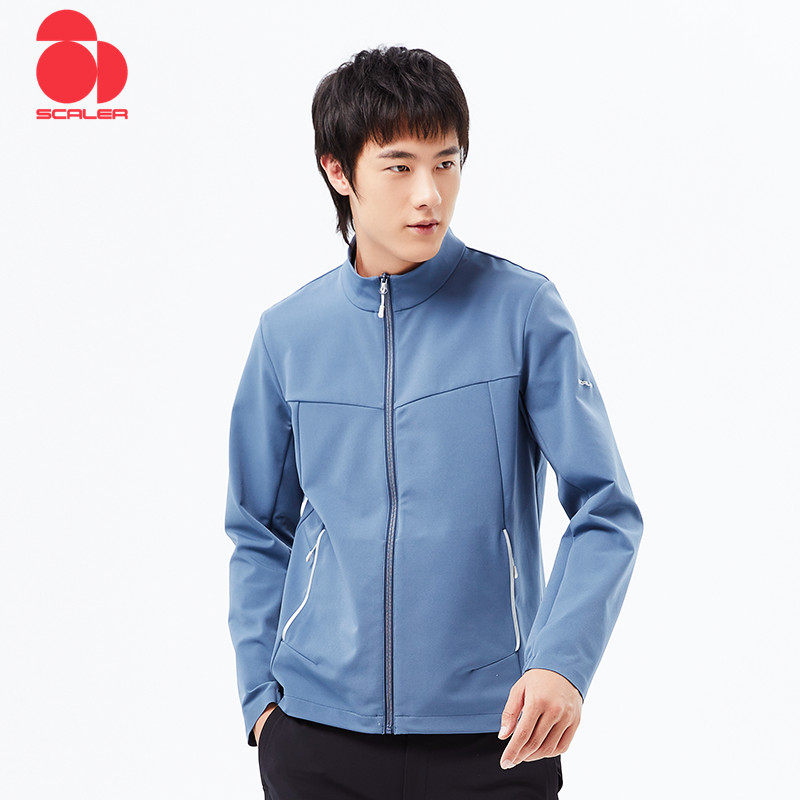 SCALER思凯乐户外春秋男款立领弹力夹克休闲运动开衫外套F2313352