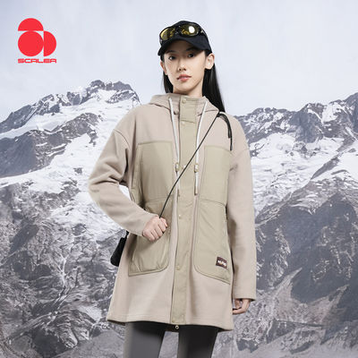 思凯乐户外女中长款抓绒衣