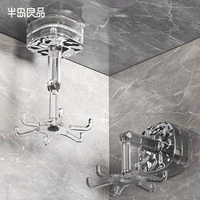 吸盘挂钩厨房旋转吸盘置物架免打孔锅铲粘钩勺子铲子家用收纳挂架