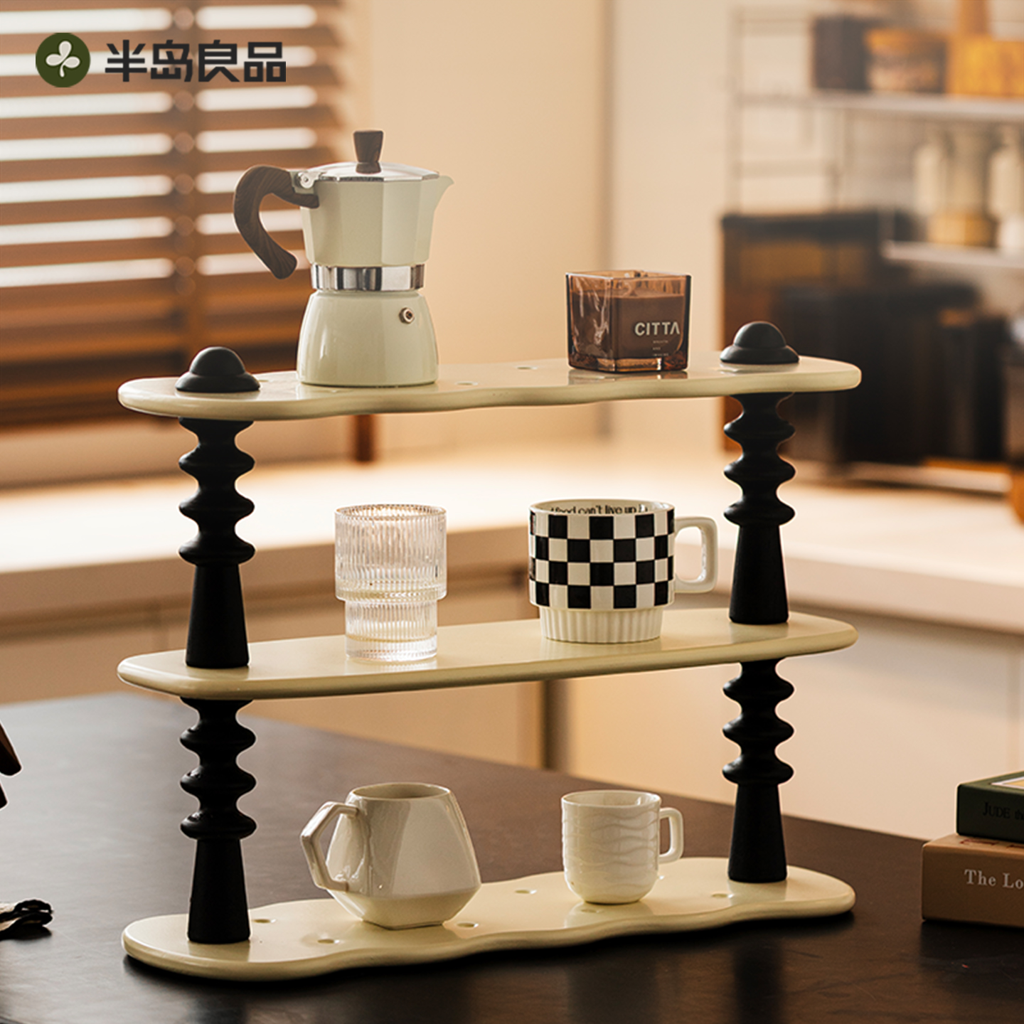 半岛良品杯子收纳置物架桌面水杯架吧台咖啡茶马克杯中古整理架子