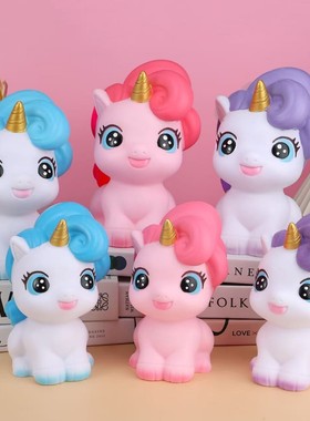 独角兽搪胶储钱罐桌面摆件