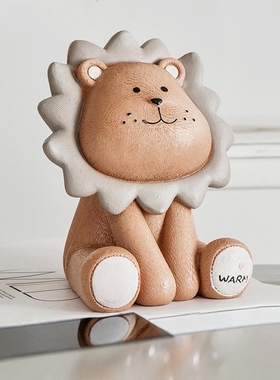 北欧萌狮大号桌面存钱罐摆件