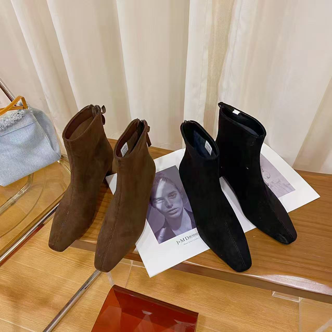 VK定制 欧洲站绒面粗跟时尚短靴311-28