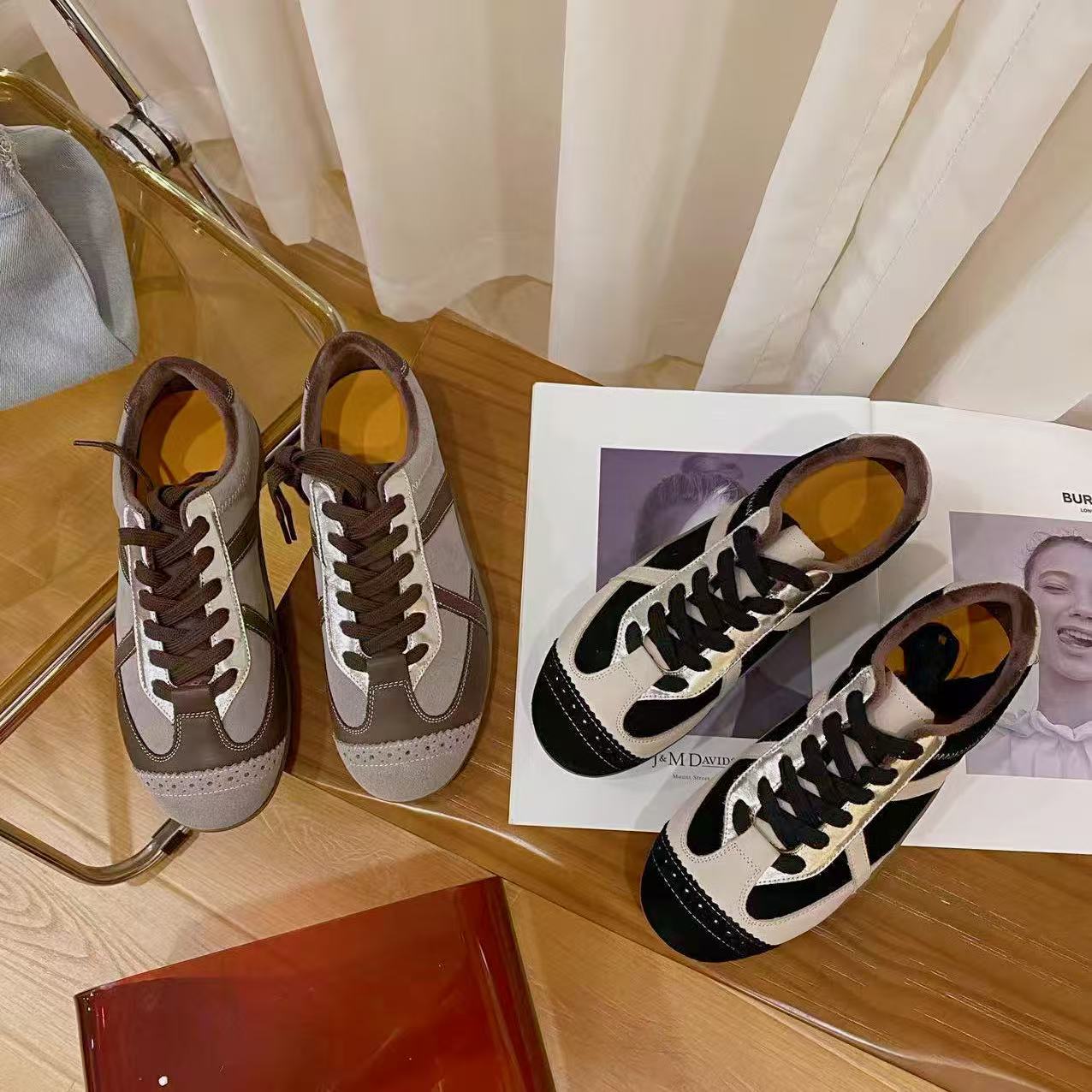 韩版真皮时尚休闲运动鞋女