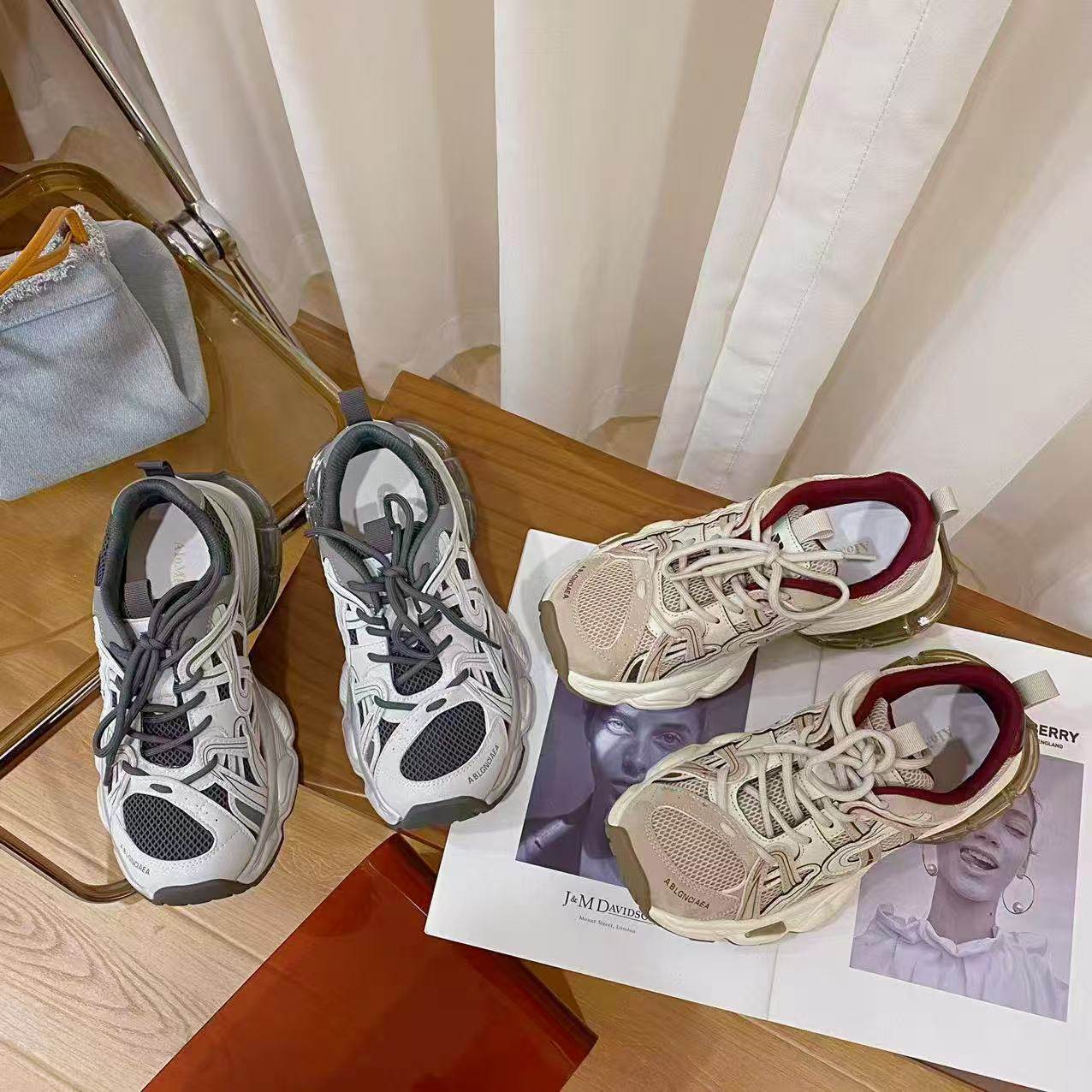 韩版真皮时尚休闲运动鞋女