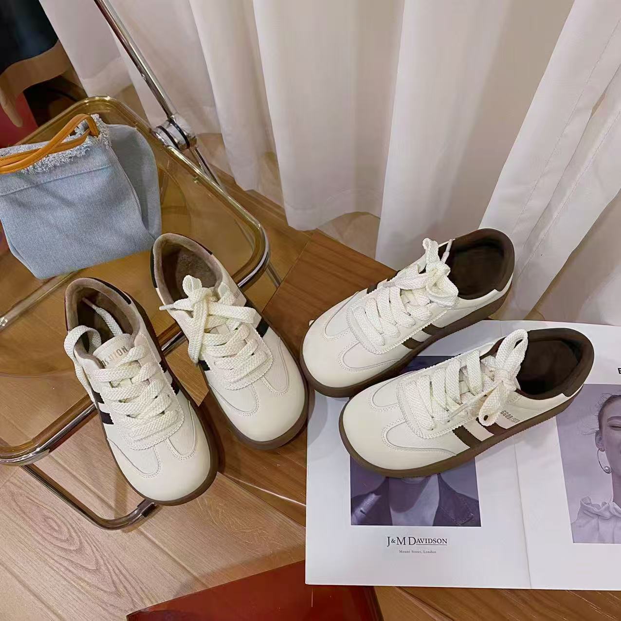 韩版真皮时尚休闲运动鞋女