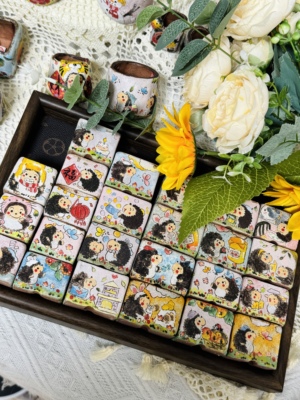 【QM】上新链接 手绘釉烧复古可爱刺猬透气控型多肉花盆桌面