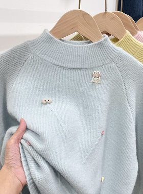 奶呼呼软糯针织衫女款毛衣内搭小众高级感可外穿冬季加厚打底衫