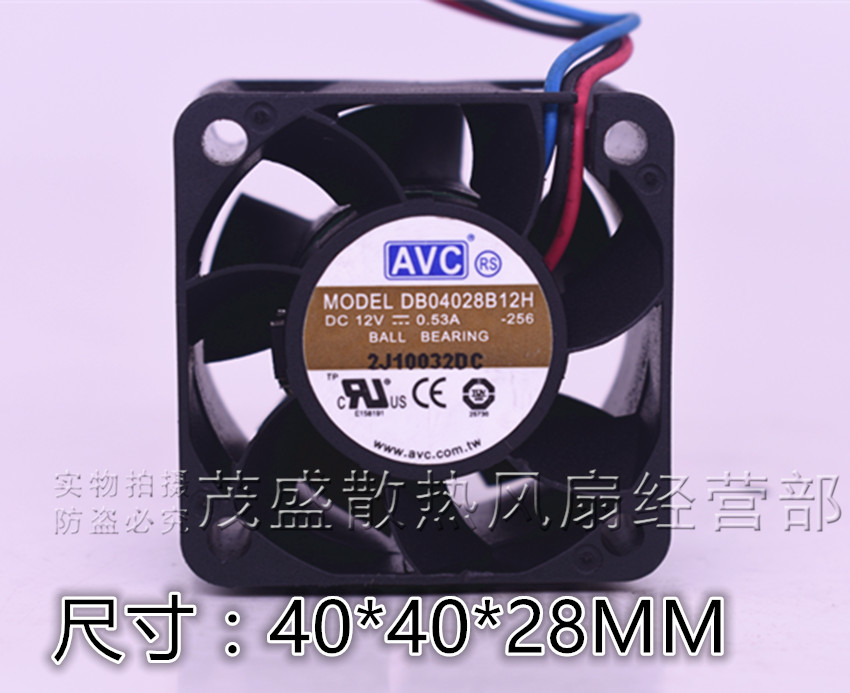 原装AVC 12V 0.53A 4CM 4028 2U 4线 PWM服务器风扇 DB04028B12H