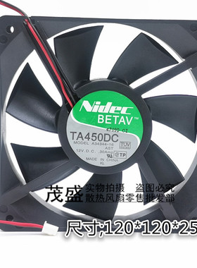 原装电产NidecT A34344-16 12025 12V 0.30A 机箱滚珠散热风扇