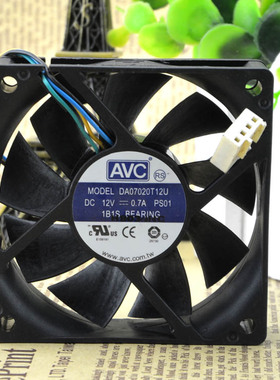 AVC DA07020T12U 7020 12V 0.7A 7cm 4线温控 大风量 CPU机箱风扇