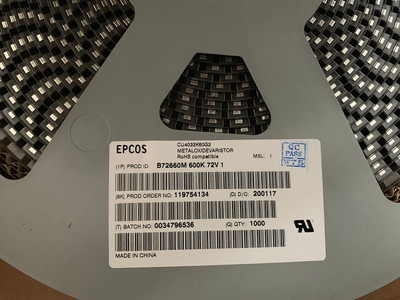 CU4032K60G2/B72660M600K7 60V-85V EPCOS贴片品牌陶瓷压敏电阻器