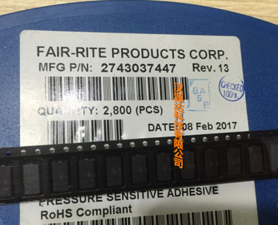 2743037447  9.25X4.6X2.7MM 95R 10A FAIR-RITE厂家EMI滤波磁通