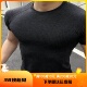 上衣纯色无缝提花排汗T恤 圆领短袖 运动美式 健身训练速干弹力修身