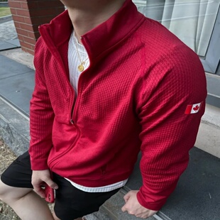 lu同款 外套夹克男 加拿大立领拉链卫衣肌理感运动休闲户外健身开衫
