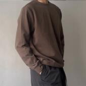 口百搭打底衫 280g小立领斜纹宽松卫衣男女内穿螺纹袖 躺水家