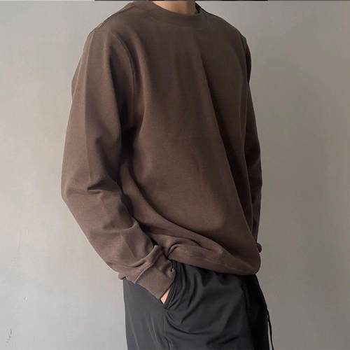 【躺水家】280g小立领斜纹宽松卫衣男女内穿螺纹袖口百搭打底衫