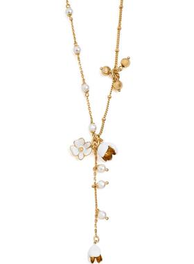海外代购kate spade NEW YORK女士项链可调节龙虾扣黄铜珍珠