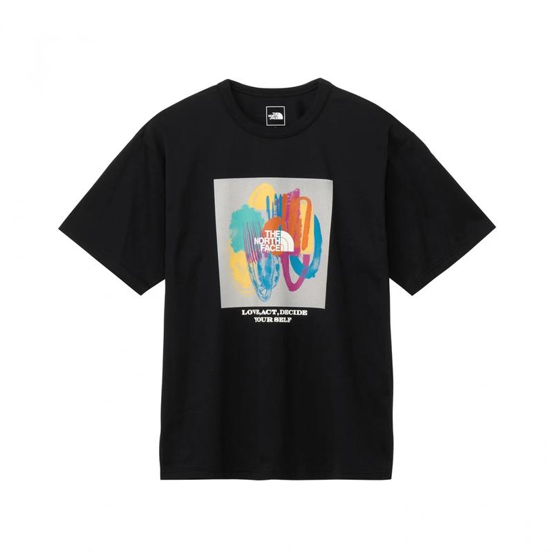 THE NORTH FACE/北面运动T恤抽象图案UV防护柔软有机棉男士休闲穿