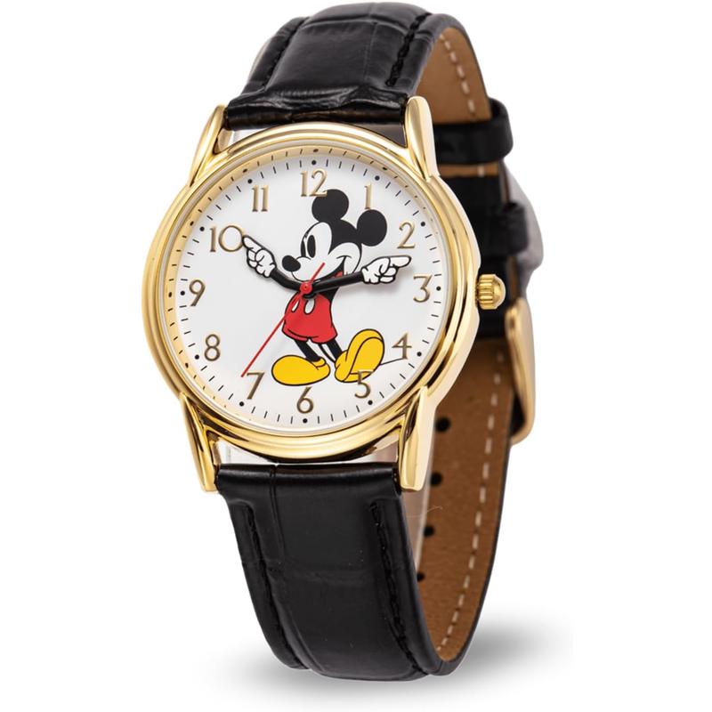 Disney/迪士尼红白表盘金属表圈防水腕表女款简约时尚表带