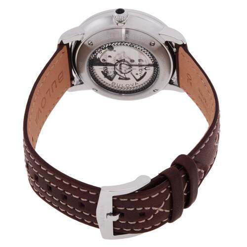 海外代购BULOVA/宝路华男士手表欧美腕表动力储存透视底盖