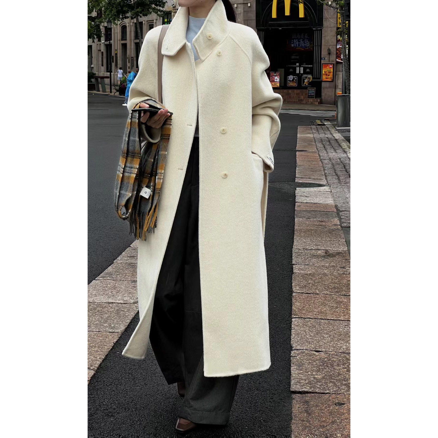 BOBO双面羊毛大衣6183秋冬轻奢质感简约韩系宽松直筒长款呢子外套,女装/女士精品,羊绒大衣,淘宝优惠券,粉丝福利购,淘宝优惠卷