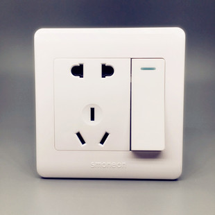 一开双五孔插座 一位单联单开双控带二三级5孔开关面板 暗装86型