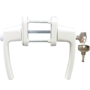 塑钢玻璃门对穿把手全实心阳台门把手锁双面带钥匙带保险执手门锁