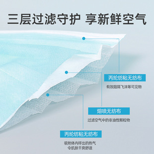 一次性口罩独立包装 防尘透气含熔喷三层防护活性炭口罩