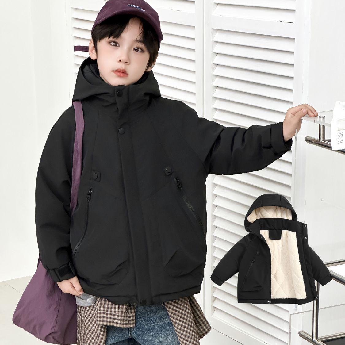 2025新款三防儿童连帽冲锋衣