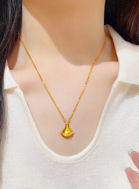 新中式点钻碎冰冰小裙子吊坠项链小裙摆锁骨链精致送女友礼